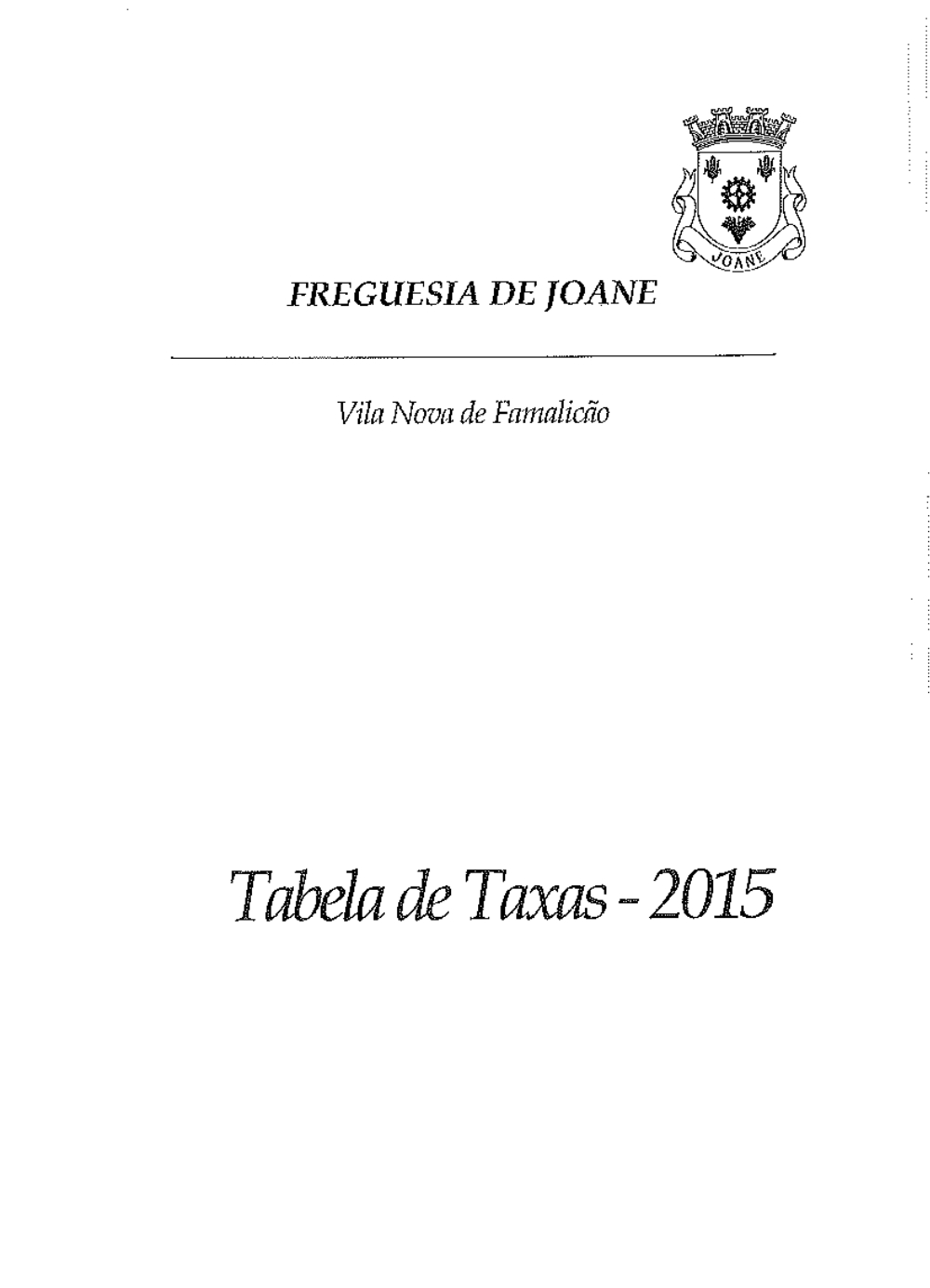 Tabelas de Taxas - 2015